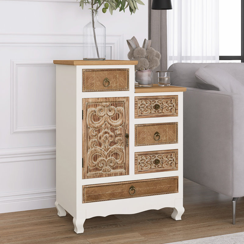 Bungalow Rose Alyta Farmhouse Accent Cabinet Small Cabinet Accent Chest With Drawers Reviews Wayfair